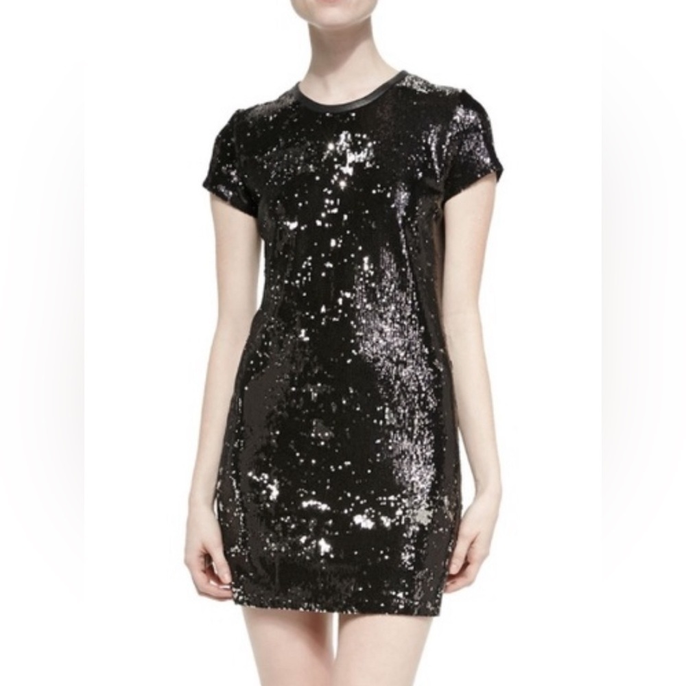 Generation Love NWT Sequin Black Short puff sleeved Dress size XS